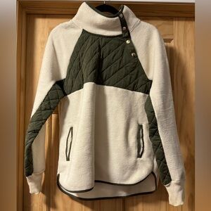 Abercrombie and Fitch Large Cream and Olive Green Jacket